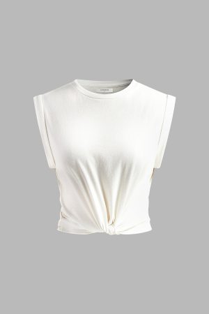 Cotton Knotted T-Shirt