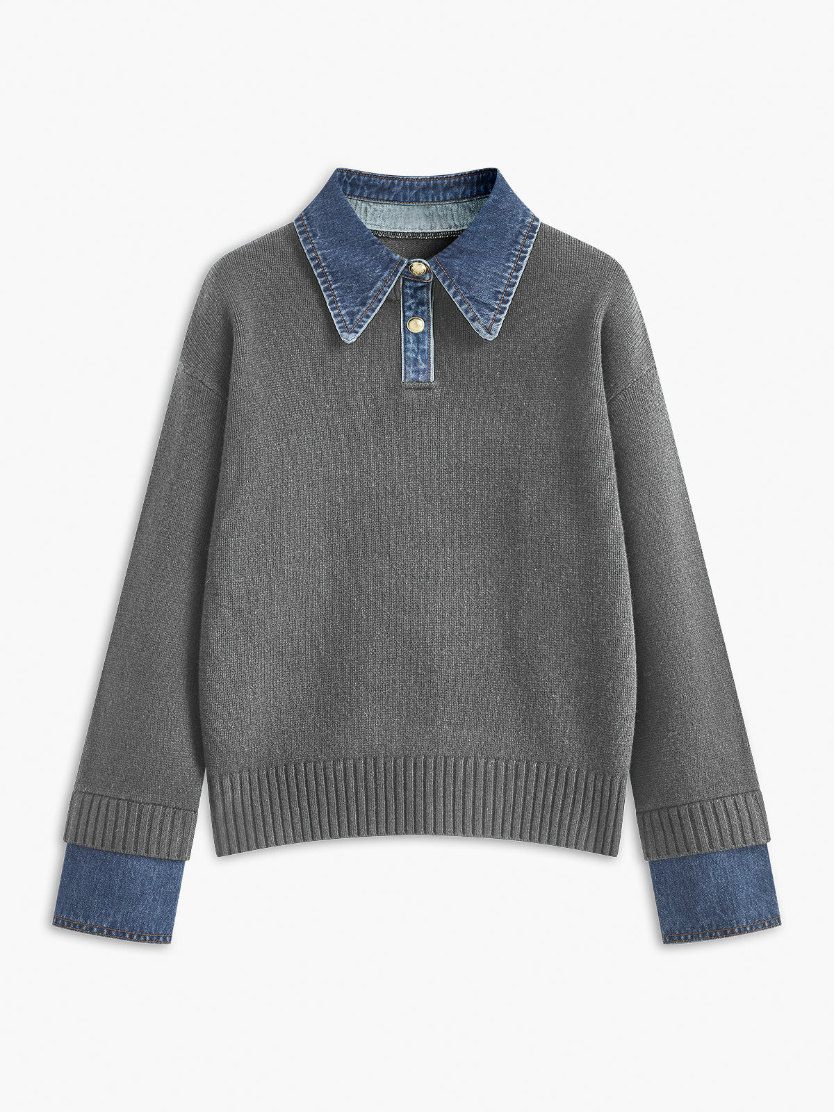 2 in 1 Panel Lapel Sweater - Image 7