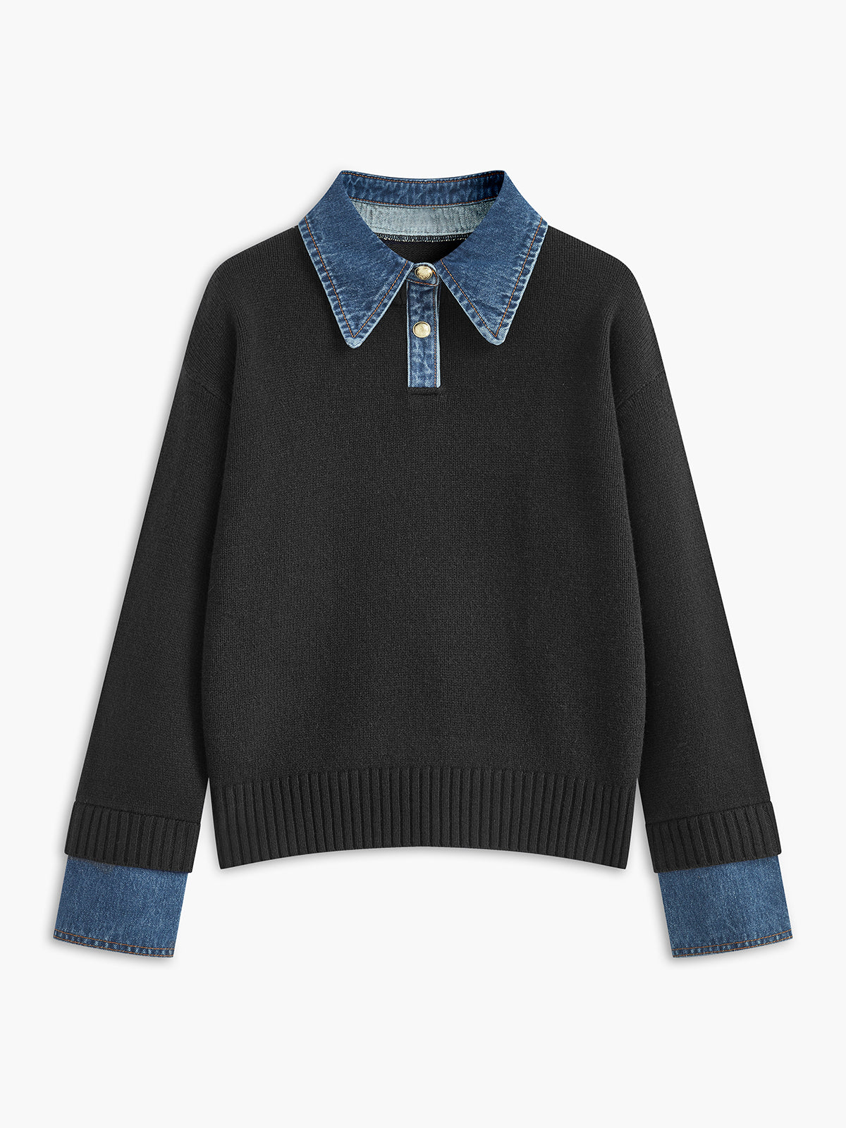 2 in 1 Panel Lapel Sweater - Image 6