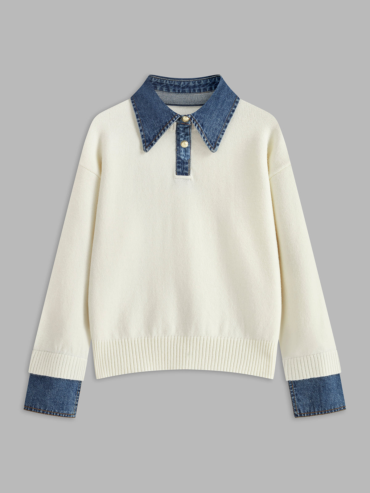 2 in 1 Panel Lapel Sweater - Image 9
