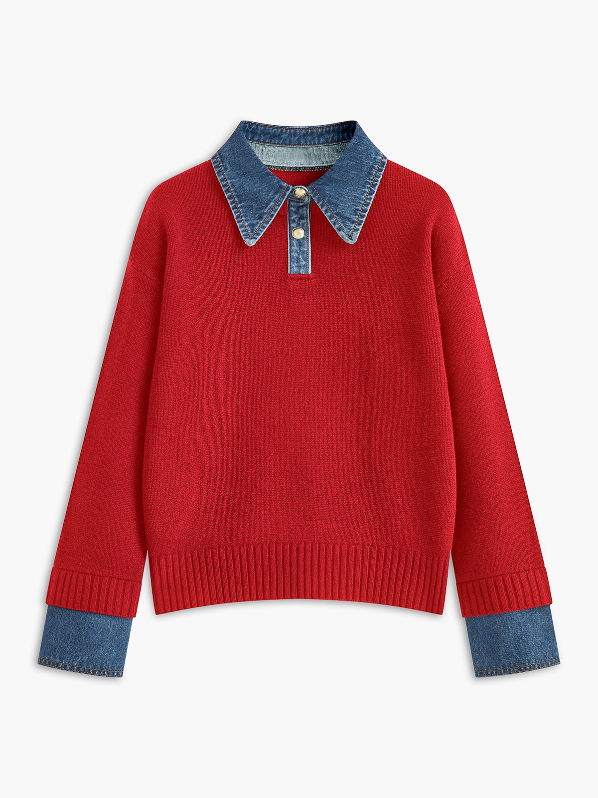2 in 1 Panel Lapel Sweater - Image 12