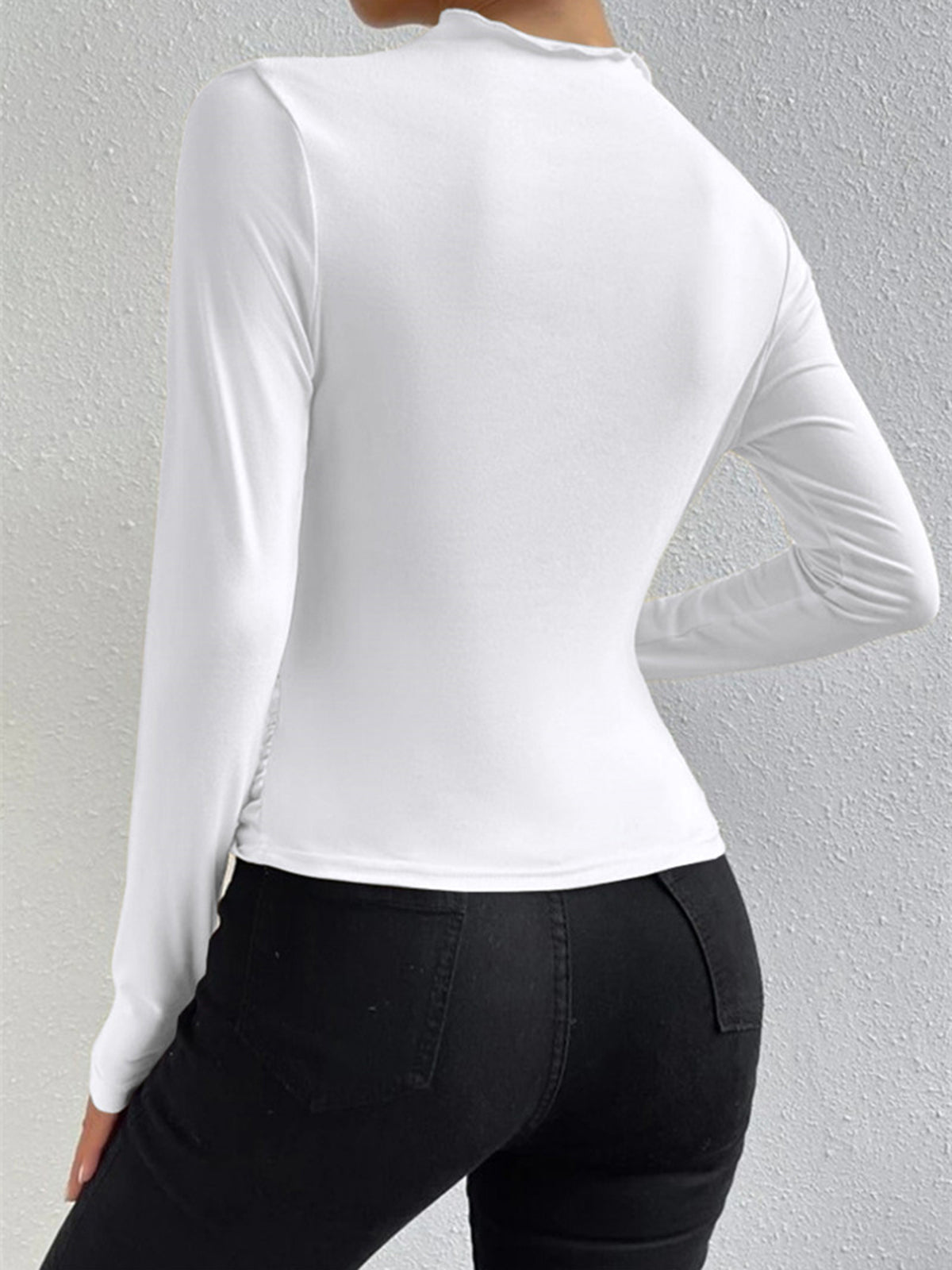 Ruching Long Sleeve Shirt - Image 7
