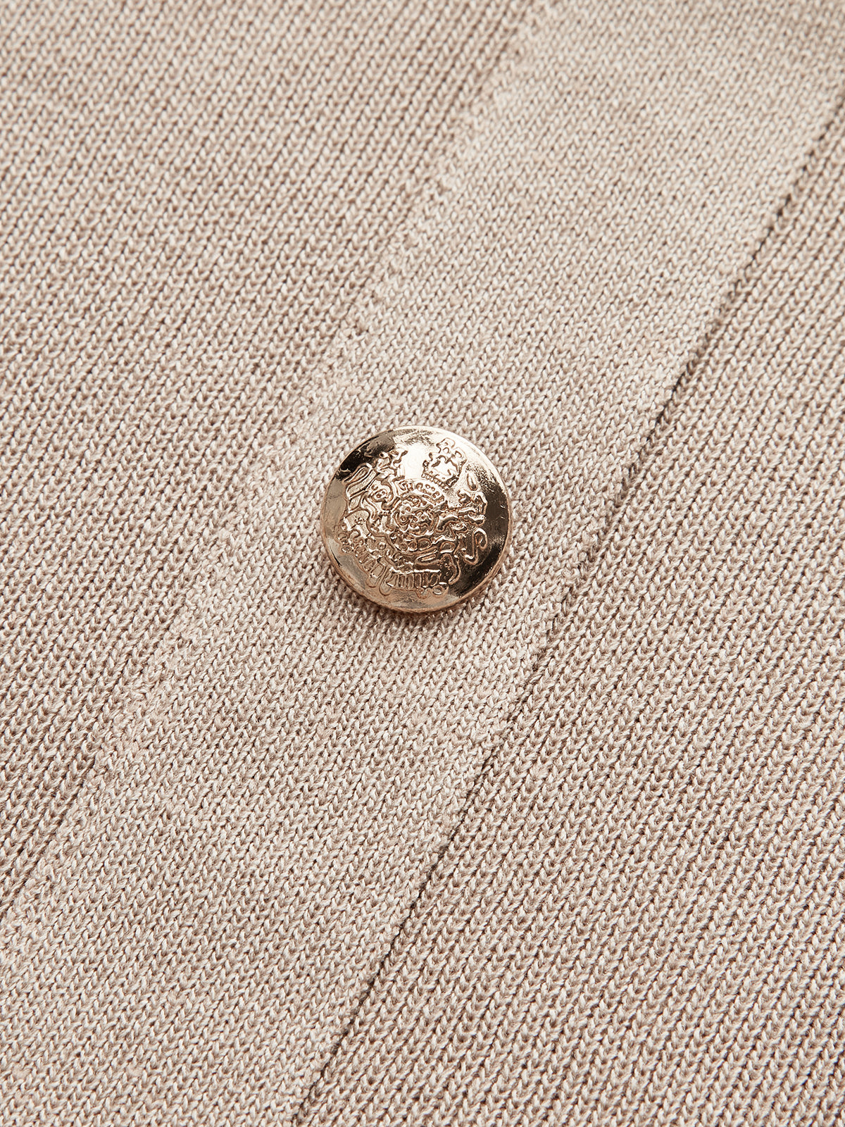 Metal Button Collared Cardigan and Midi Skirt Set - Image 5