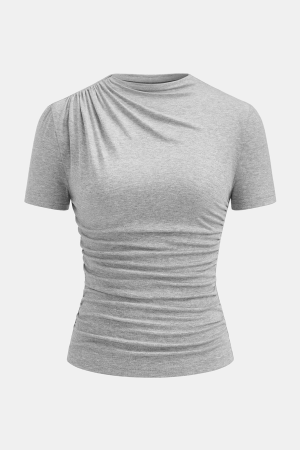 Ruched Fitted Short Sleeve Top