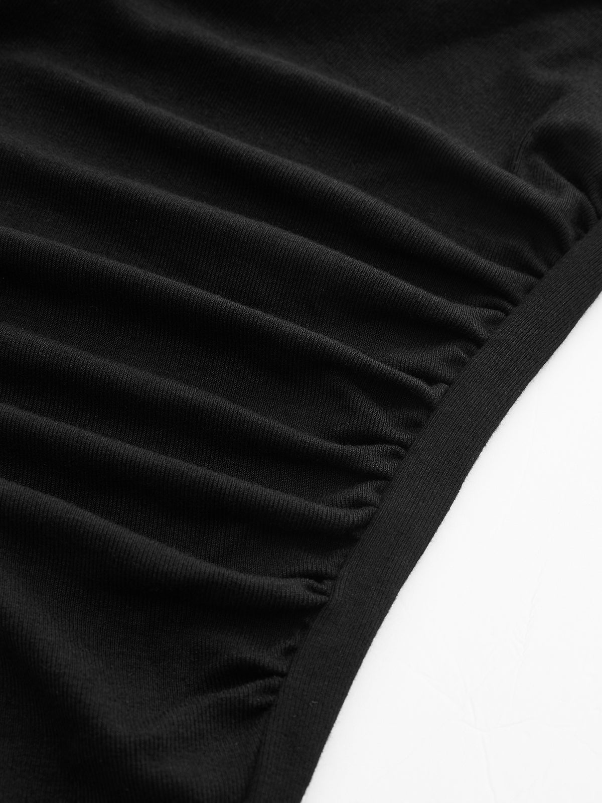 Ribbed Knit Long Sleeve Asymmetric Shirt - Image 7