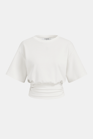 Ruched Waist Cropped Short Sleeve Top