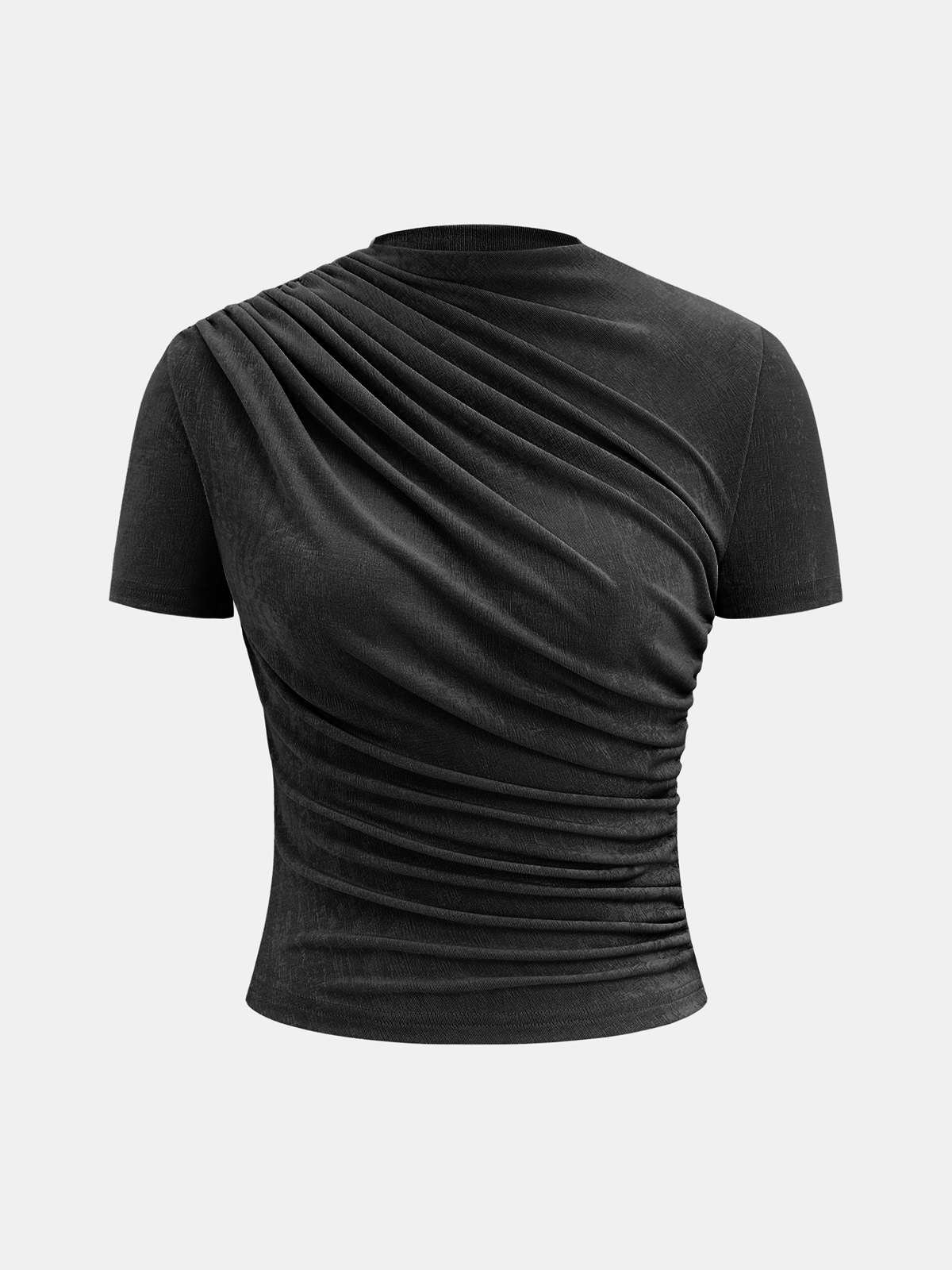Asymmetric Ruched Short-Sleeve Top - Image 5